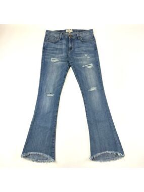 Current Elliott low rise flare distressed womens jeans 26”